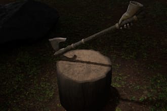 create 3d low poly props assets weapons