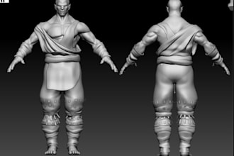 design 3d ready game character,3d sculpting man,fantasy 3d sculptor,stl obj file