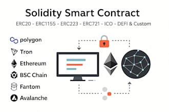 develop erc20, bep20 solidity smart contracts for ethereum, tron, bsc, polygon