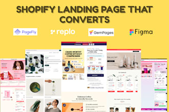 use replo, pagefly or gempages for shopify landing page
