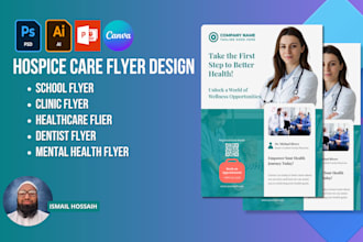 do hospice care dental medical healthcare flyer or one pager marketing materials