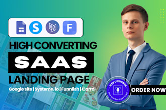 design saas landing page google sites systeme io sales funnel one page website
