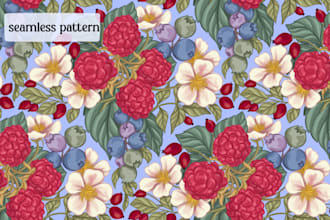 hand drawn design botanical seamless pattern, floral illustration