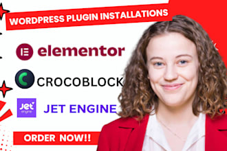 build wordpress site using crocoblock, jetengine, elementor, astra pro,shopify