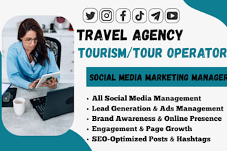 manage your travel agency, tourism, tour operators via social media marketing