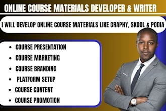 develop course content for skool, talentlms, graphy, mighty network, circle so