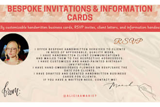 customize rsvp, invitations, handwritten works, and business needs for you