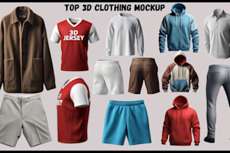 do realistic 3d clothing mockups, apparel, 3d  fashion design, brands in clo 3d