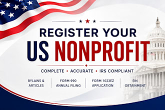 register your US nonprofit, ein, 501c3, bylaws, articles, form 990, 1023ez