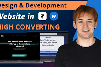 design and develop your website or landing page using framer or webflow