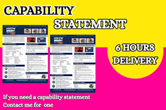 design government capability statement, capability statement government contract