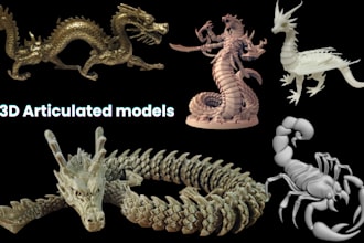 sculpt flexi articulated model 3d bjd toy doll model fidget for 3d printing