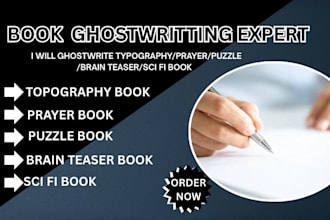 ghostwrite typography prayer puzzle brain teaser sci fi book