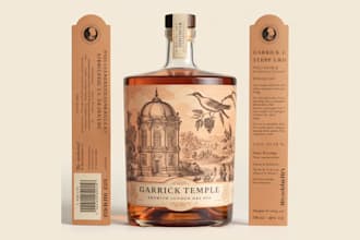 design premium vintage gin, wine and liquor labels