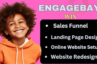 build engagebay landing page, website and integration wix