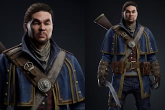 create realistic 3d game characters and assets rig and texture in unreal engine,