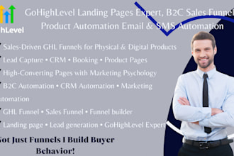 design sales funnel landing page on gohighlevel website b2c automation expert