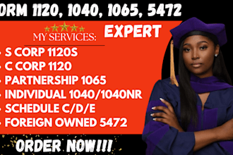 prepare US business and personal tax returns corporation llc partnership etc