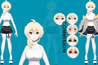 draw and rig male and female live2d vtuber model anime avatar 2d vtuber model