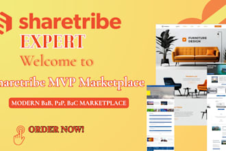 develop sharetribe modern b2b, p2p,b2c marketplace , sharetribe flex