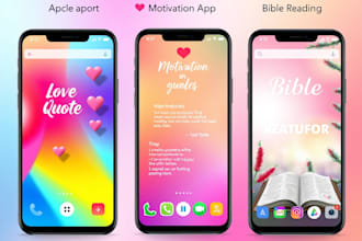 develop love quote app, motivation app, bible reading app