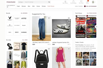 do poshmark product listing, closet listing, draft listing