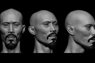 sculpt printable 3d head portrait 3d bust realistic face convert 2d to 3d model