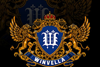 design family crest regal heraldic coat of arms logo