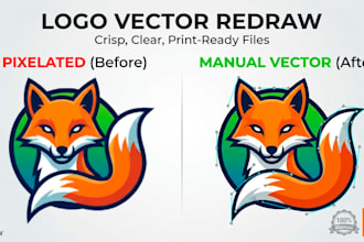 vectorize image to high resolution and recreate logo in vector