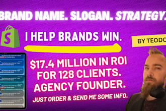 create a winning brand name, product slogan, business domain, and strategy