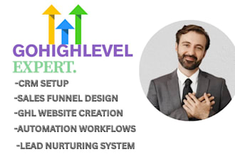 setup gohighlevel CRM automation, gohighlevel sales funnel, landing page expert