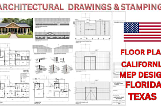 draw and stamp architectural and mep floor plans  ny, tx, ca, michigan permit