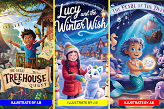 illustrate cute children book illustration and  children storybook cover design