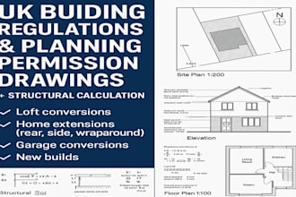 uk building regulations planning permission drawings with structural calculation