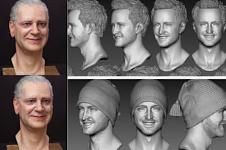 create printable realistic 3d head, face sculpt in zbrush stl file 3d printing