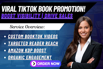 create viral tiktok videos to promote your book ebook or amazon KDP title