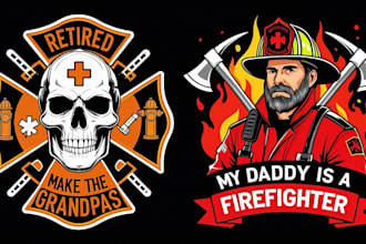 design high quality firefighter logo with express delivery