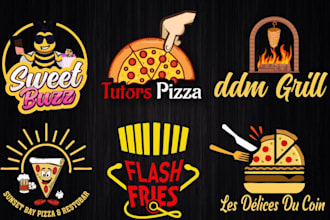do restaurant, pizza, bbq, food logo, and food truck design