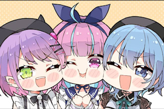 draw anime chibi emote peeking