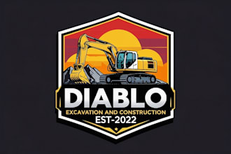create awesome and gorgeous excavator and dozer logo design