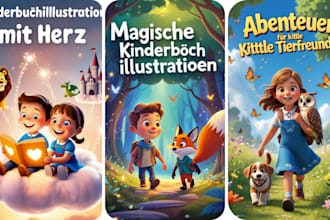 aquarell kinderbuchillustration für kinderbuch, bilderbuch für kinder
