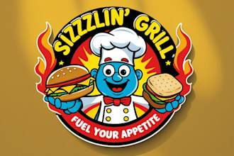 design bbq, grill, bar and restaurants logo
