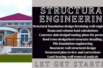 provide structural design for pile foundation, basement, and retaining walls