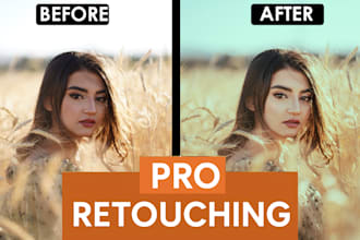 do high end portrait retouching with natural skin and color correction