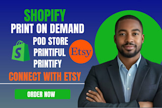 design shopify print on demand website shopify pod store shopify website