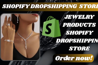 create design jewelry shopify dropshipping store necklace, earrings, wristwatch
