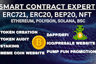 create bep20 erc20 trc20 solana token memecoin smart contract staking dapp defi