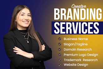 create your business name, slogan, logo, website and brand identity