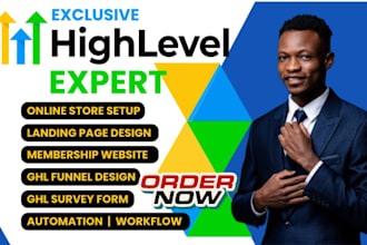 build gohighlevel sales funnel ghl website store webinar survey form blog site