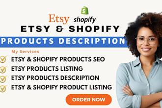 write etsy shopify products description for etsy and shopify products listing